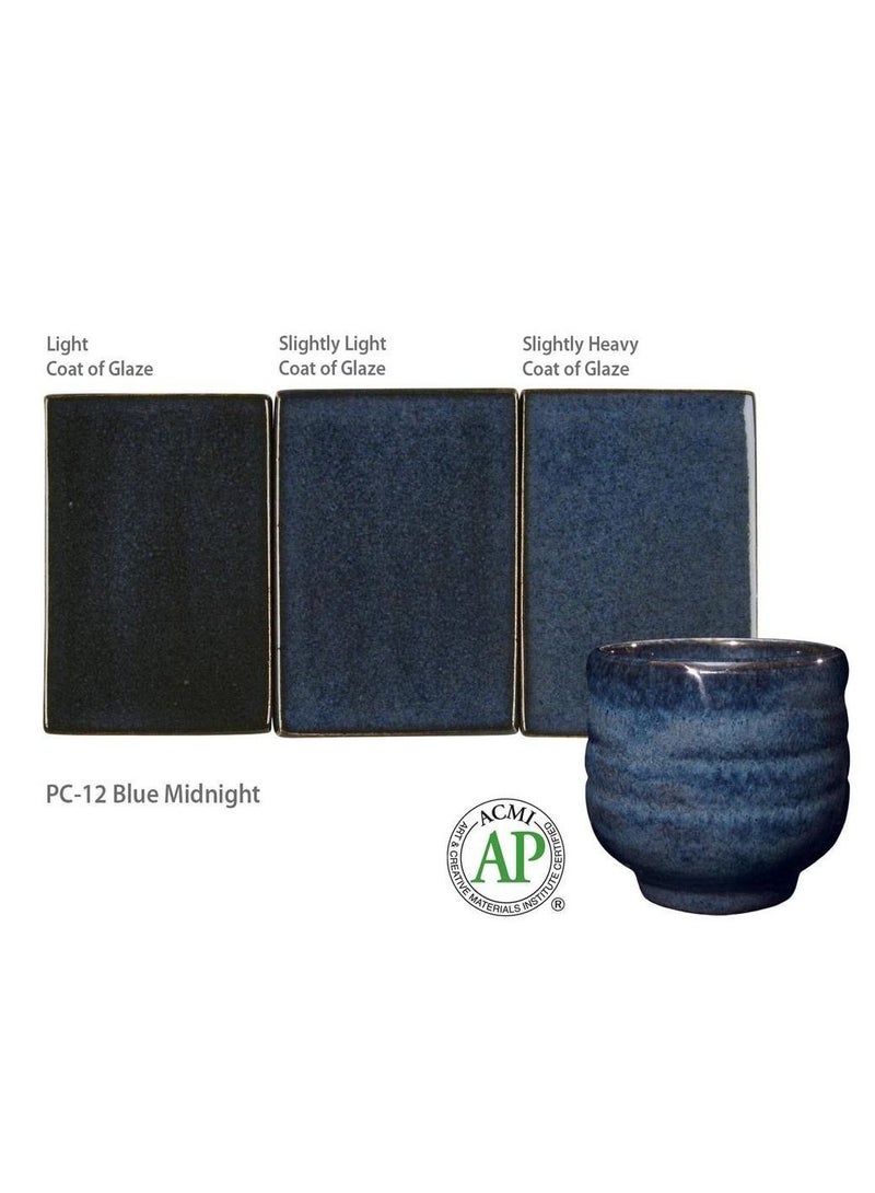 أماكو Amaco Potters اختيار Blue Midnight PC-12 High Fire Glaze للفخار والسيراميك - Image 4
