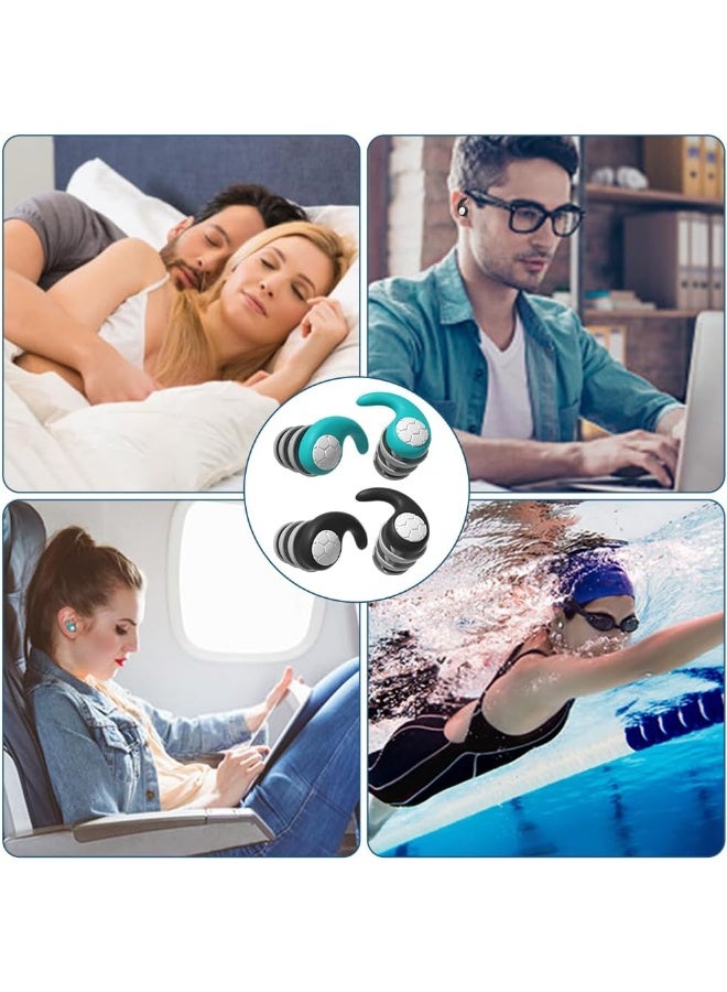 بتيمفم زوجان من سدادات الأذن المصنوعة من السيليكون المقاوم للماء والقابلة لإعادة الاستخدام، مناسبة للسباحة للبالغين، سدادات أذن ناعمة للسباحة في المسبح، وركوب الأمواج، والغوص، والاستحمام. - Image 5