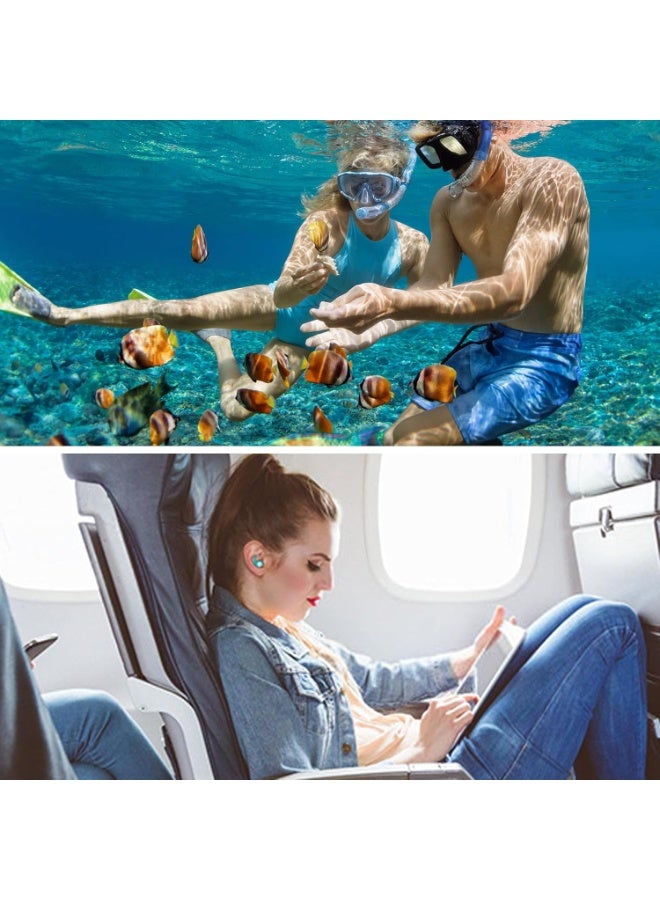 بتيمفم زوجان من سدادات الأذن المصنوعة من السيليكون المقاوم للماء والقابلة لإعادة الاستخدام، مناسبة للسباحة للبالغين، سدادات أذن ناعمة للسباحة في المسبح، وركوب الأمواج، والغوص، والاستحمام. - Image 3