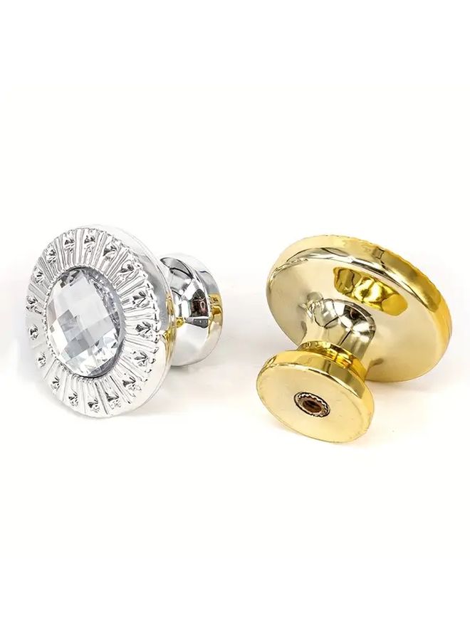 10pcs Round Golden Furniture Handles Floral Geometric Designs Single Hole Easy Installation - Image 3