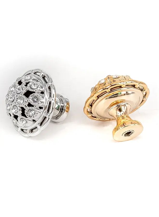 10pcs Round Golden Furniture Handles Floral Geometric Designs Single Hole Easy Installation - Image 1