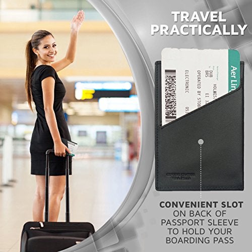 Alban RFID Passport Holder Women Men RFID Blocking Travel Passport Wallet Case Genuine Leather Passport Cover porta pasaporte - Image 2