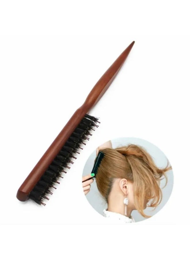 Wooden Hair Brush for Frizz and Reduce Shedding - Wooden Hair Brush Anti Shedding - Frizz Treatment and Hold Hair No Gel - Soft Nylon Bristles for All Hair Types - Image 4