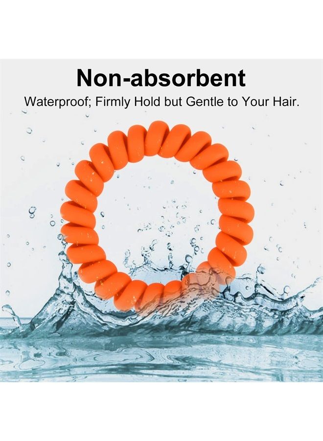 JessLab Spiral Hair Ties, 10 Pcs Traceless Phone Cord Hair Ties Plastic Coil Hair Ties Ponytail Holders No-Damage Hair Accessory for Girls Women Ladies, Color Assorted (#19)  - Image 2