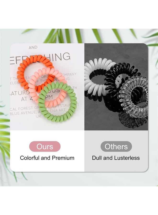 JessLab Spiral Hair Ties, 10 Pcs Traceless Phone Cord Hair Ties Plastic Coil Hair Ties Ponytail Holders No-Damage Hair Accessory for Girls Women Ladies, Color Assorted (#19)  - Image 3