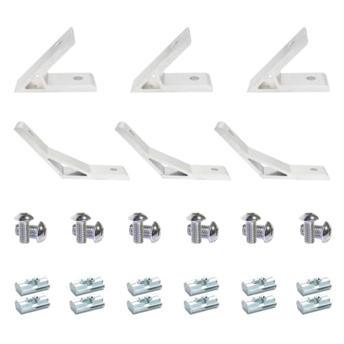 BLCCLOY 3Pcs 60deg 3Pcs 120deg 1010 Angle Bracket 1 x 1 10 Series Aluminum Extrusion 60 Degree Joint Connector Brace for Slot 60 Corner Joiner 120deg 1020 1 Inch Extruded Aluminium Profile - Image 1