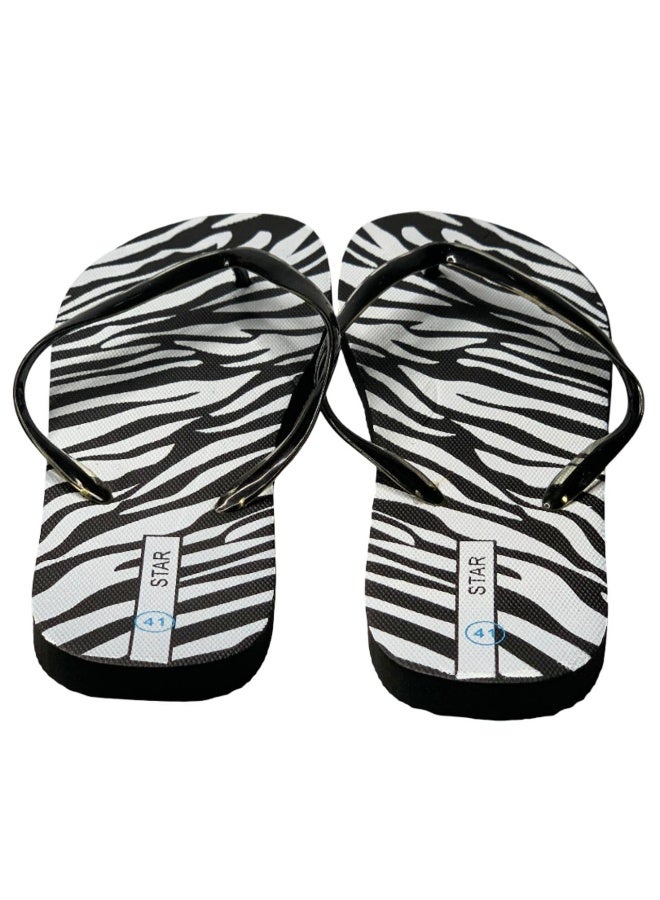 Influence Germany Women's Flip-Flops – Black & White Zebra Design - Image 2