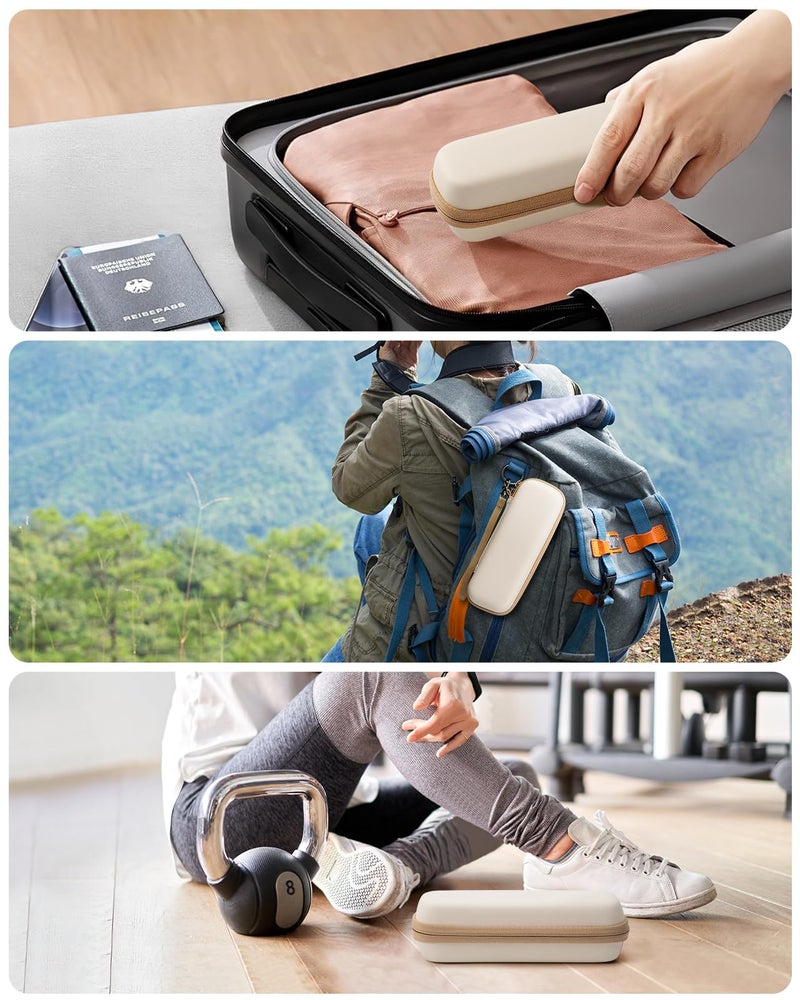 Yinke Travel Shaver Case with Attachments Storage Box for Hybrid Electric Trimmer, Waterproof Hard Carrying Case Portable Storage Bag for O Blade, Beige - Image 4