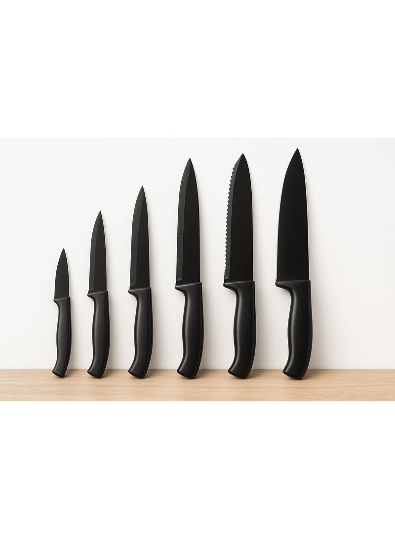 باصرة طقم سكاكين مطبخ 5 قطع بتصميم أنيق – شفرات حادة من الفولاذ المقاوم للصدأ مع مقابض مريحة - Image 2