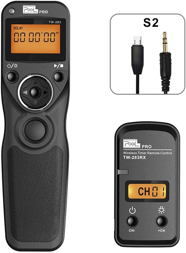Pixel Wireless Remote Shutter Compatible for Sony TW-283 S2 Wired Timer Remote Control Compatible for Sony A99II, A77II, A58, A68, A7, A7II, A7R, A7RII, A7S, A7SII, A3000, A5100, A5000 A6000 - Image 1
