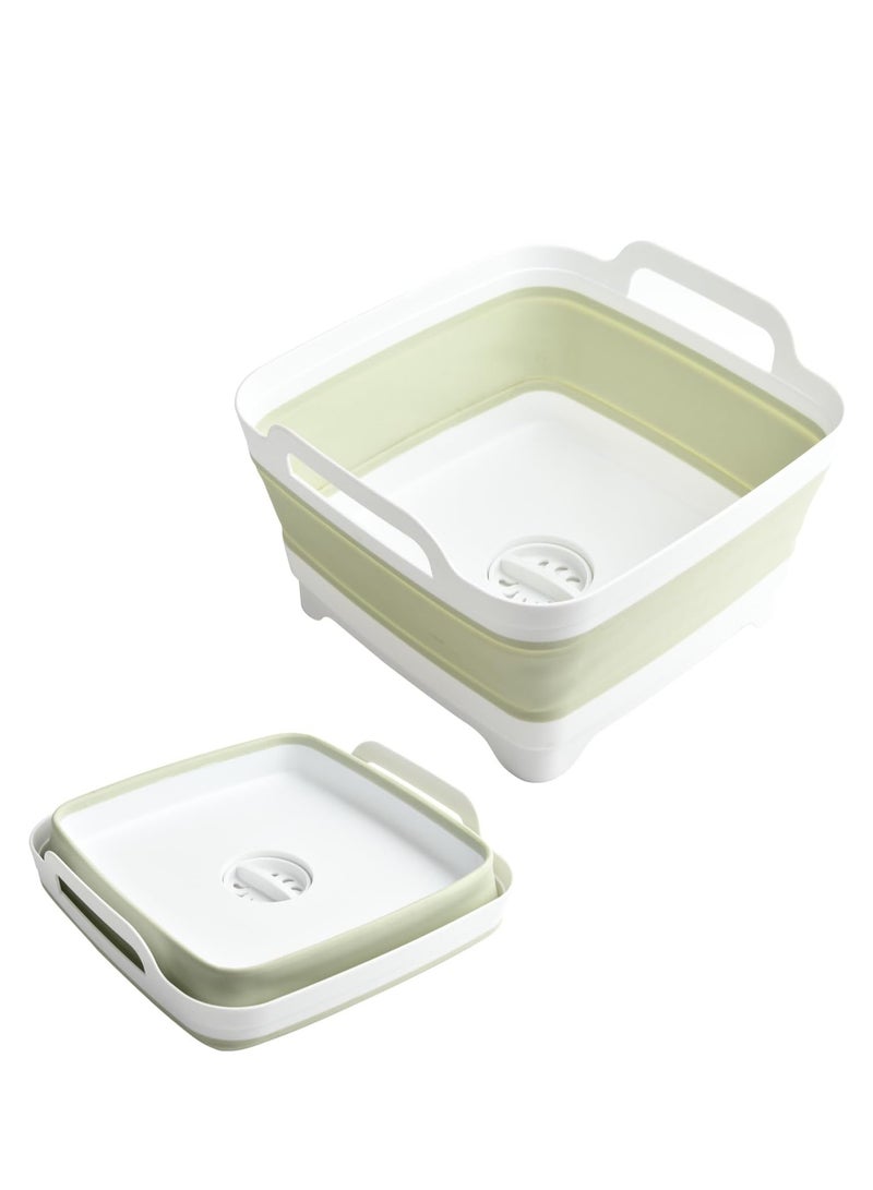 دلو قابل للطي، دلو غسيل، حوض غسيل قابل للطي، حوض غسيل قابل للطي، حوض أطباق قابل للطي، حوض قابل للطي، حوض متعدد الاستخدامات قابل للطي موفر للمساحة، حوض تخييم قابل للطي سعة 9 لتر، حوض مطبخ قابل للطي، - Image 1