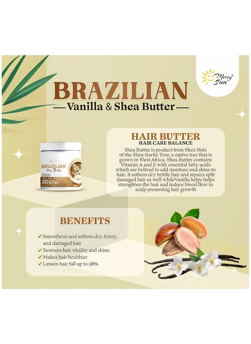 merry sun - Brazilian Vanilla and Shea Butter Hair Care Balance Treatment 500ml - Image 1