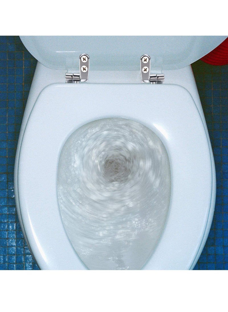 Toilet Seat Hinges Replacement, Chrome Finished Toilet Seat Hinge Fixings, Toilet Seat Hardware for Installing Fixed Toilet Seat Parts -Zinc Alloy Material (2 Pcs) - Image 5