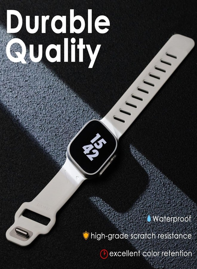 Aulumu A02 Sports Watch Band | Fluoroelastomer | for Apple Watch 42/44/45/46/49 mm | Fashions Waterproof Strap - Black - Image 5