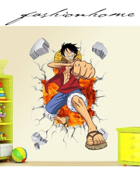 One Piece 3D Window Broken Hole Wall Stickers