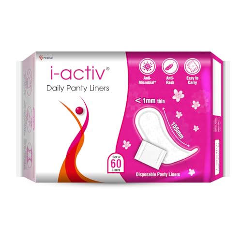 i-activ i Activ Panty Liners for Women Daily Use | 60 Liner Pads | FREE Sanitary Disposable Bag | Less than 1mm Ultra Thin Cottony Soft Pantyliners | Protection Against Leakage, Discharge, Spotting & Rashes - Image 1