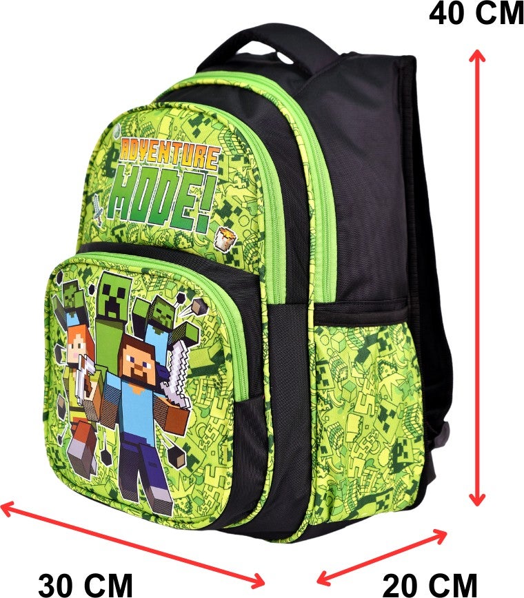 Çantaland Green Printed Waterproof Orthopedic Back Feature Primary School Bag + Lunch Box - Image 4