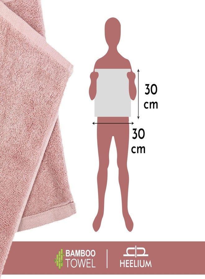 HEELIUM Bamboo Face Towel | Ultra Absorbent & Odour-Free | 3X Softer Than Cotton Towels | 30 x 30 cm - 600 GSM | Pack of 3 - Peach, Teal, Grey - Image 3