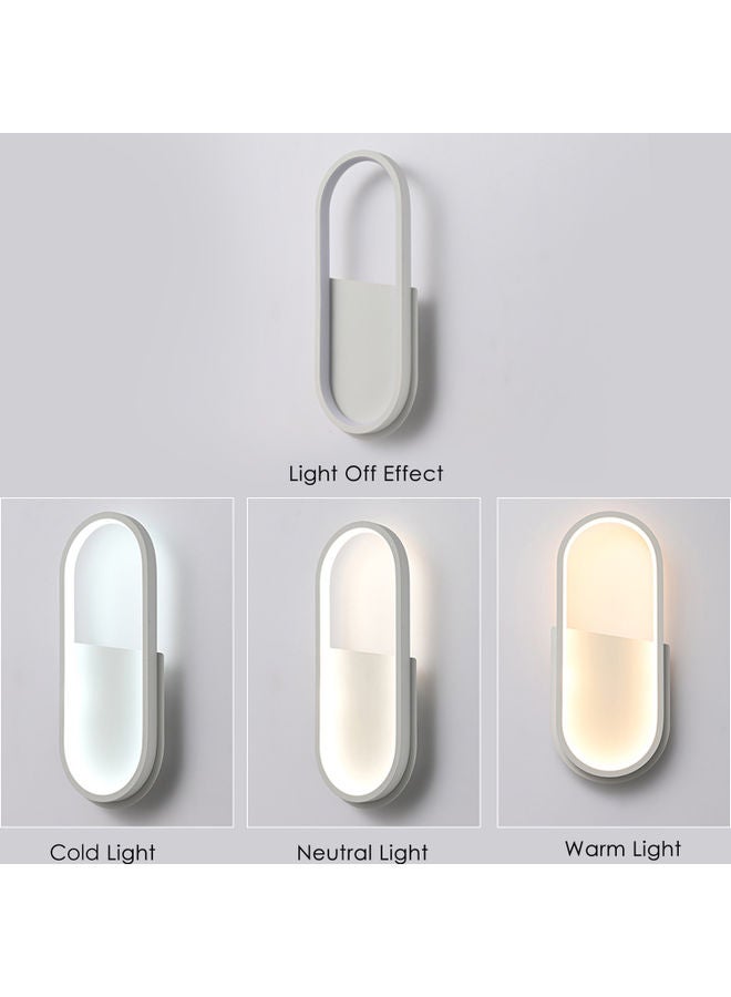 NIBEMINENT Modern Elliptical LED Hard-Wired Wall Lamp White 41.5x5.5x18.5cm - Image 2