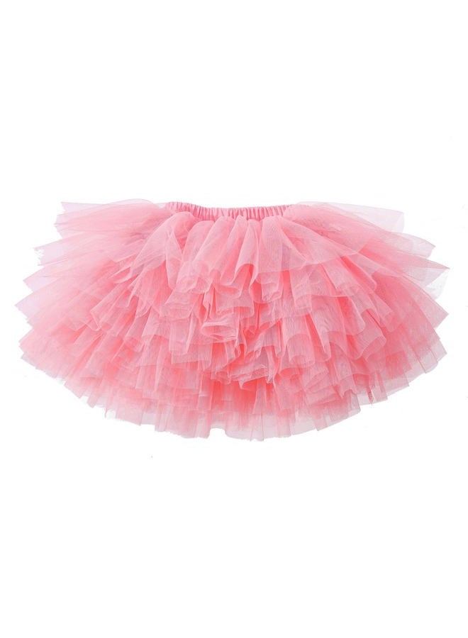 elamccor Tutu Skirt for Baby Girl Toddler 6 Layered Tulle Skirts 1-8T, Watermelon Pink, 3-4 Years - Image 3