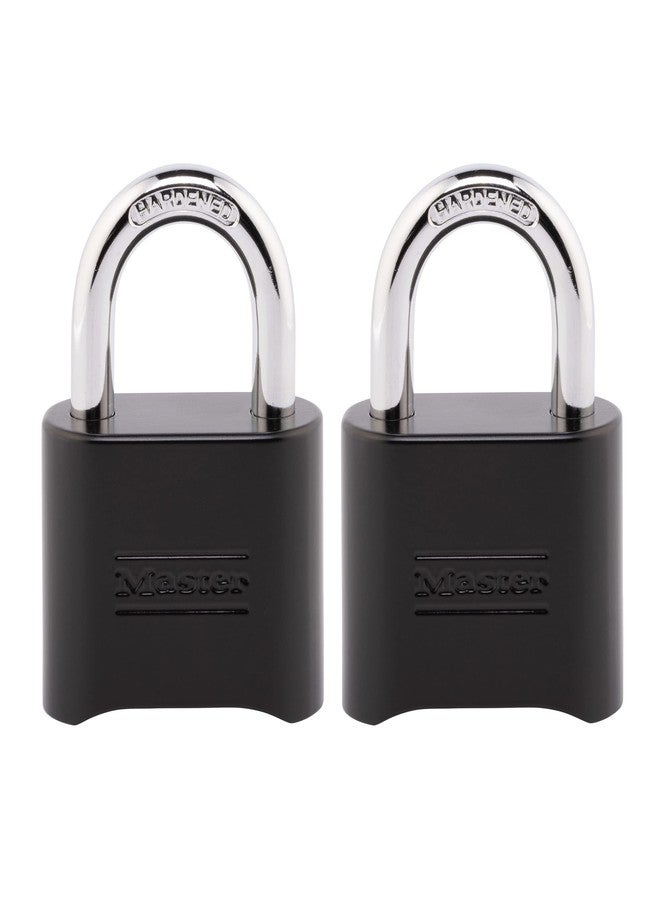 Master Lock Black Combination Padlock, Set Your Own Combo Lock, Weather Resistant Indoor and Outdoor Padlocks with Code for Gym Locker, Gate, Shed, 2 Pack, 178EC2 - Image 1