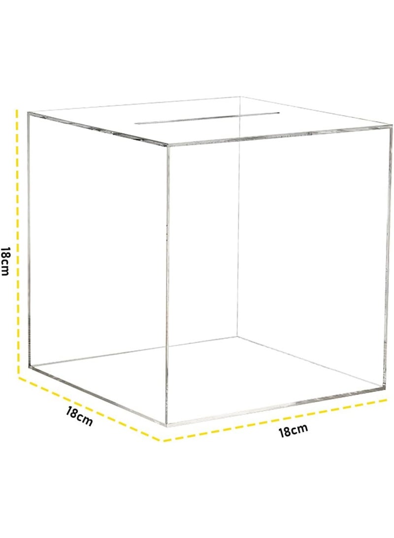 ARS Clear Piggy Bank for Adults Kids, Acrylic Piggy Bank for Boys Girls to Saving Money Cash Coin, Must Break to Open (18 x 18 cm, Travel Fund) - Image 3