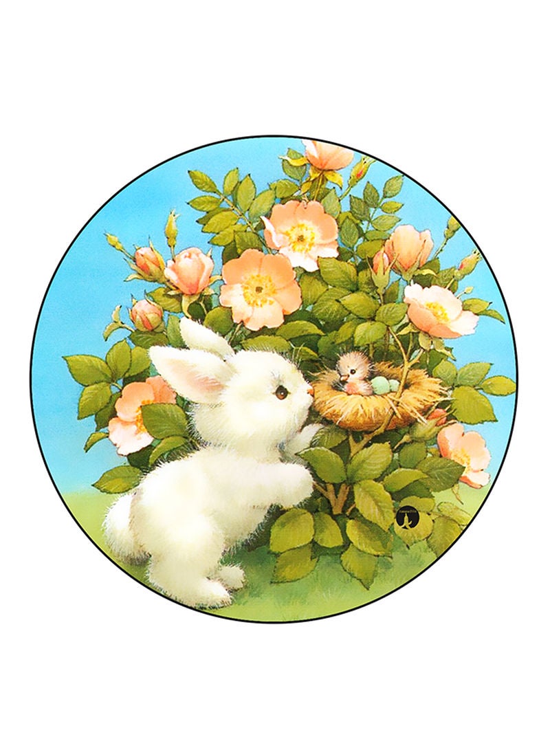 RKN Rabbit Printed Mouse Pad Round  Multicolour