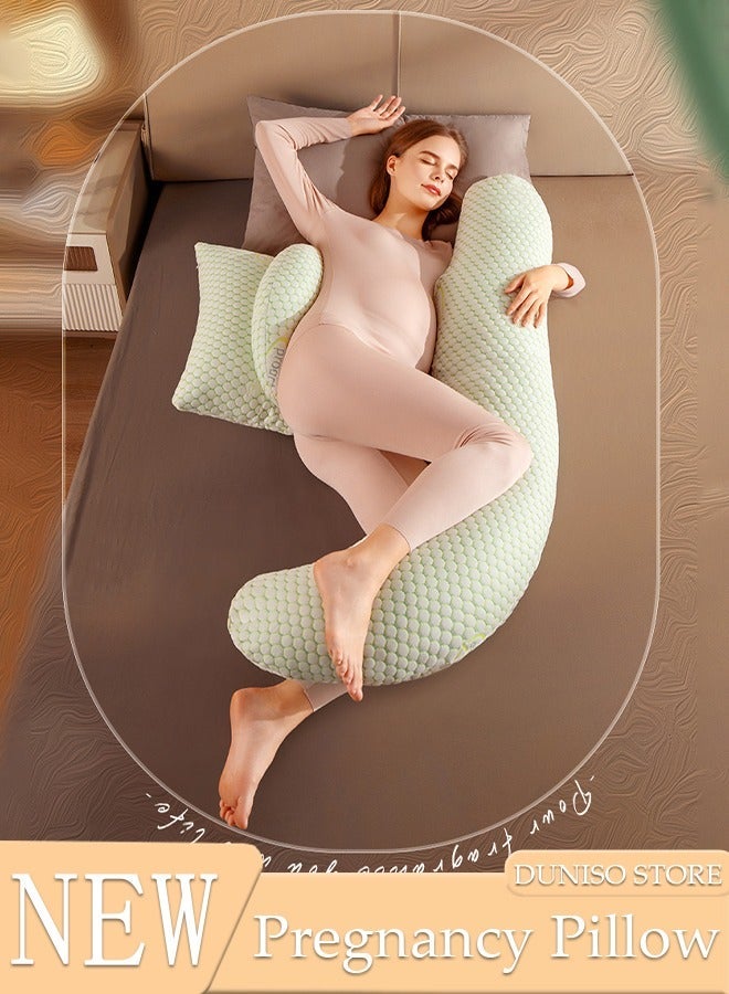 DUNISO H Shaped Full Body Pregnancy Pillow for Pregnant Women, Soft Pregnancy Body Pillow Support for Back, Hips, Legs, Belly, Maternity Pillow with Detachable and Adjustable Pillow - Image 1