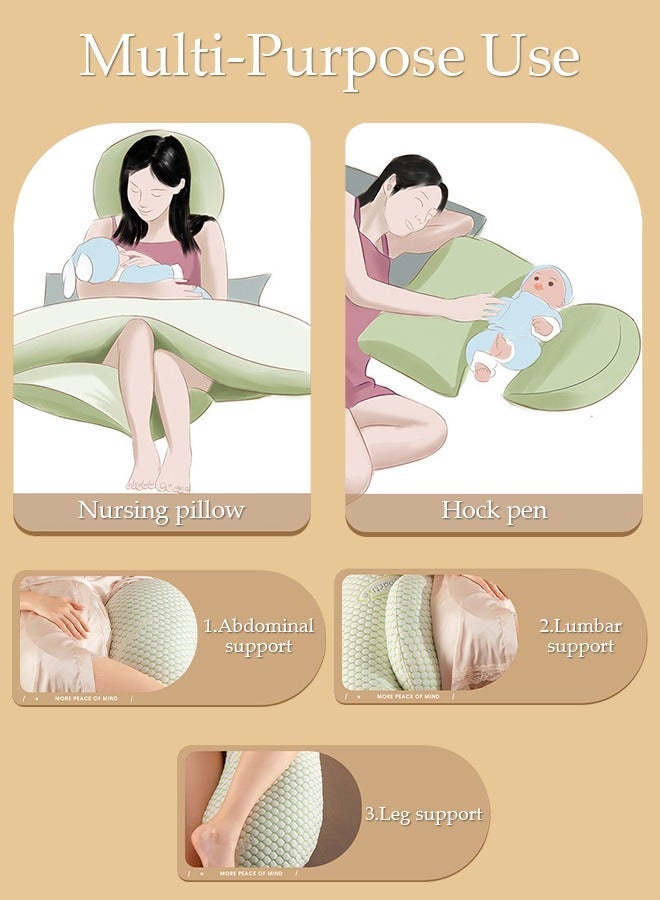 DUNISO H Shaped Full Body Pregnancy Pillow for Pregnant Women, Soft Pregnancy Body Pillow Support for Back, Hips, Legs, Belly, Maternity Pillow with Detachable and Adjustable Pillow - Image 2