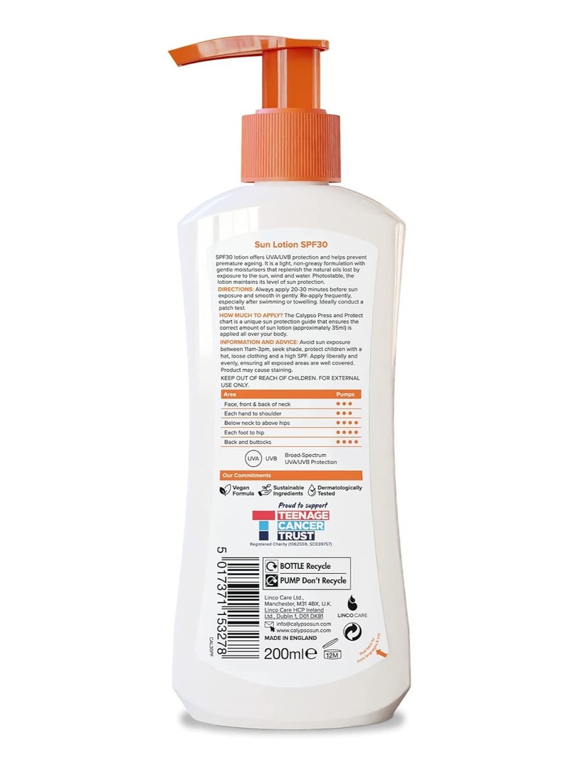 CALYPSO PRESS & PROT SPF30 SUN LOT 200ML - Image 3