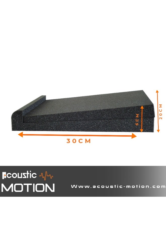 أكويستك موشان وسادات عزل شاشات الاستوديو الصوتية 20 سم × 30 سم × 5 سم لشاشات مقاس 5 بوصات، زوج من قطعتين من الرغوة الصوتية عالية الكثافة تناسب معظم حوامل السماعات | MS Pad - Image 4