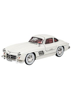 CHE ZHI 1:24 Mercedes-Benz 300SL Vintage Diecast Pull-Back Toy Car – Alloy Metal Sports Model with Openable Doors, Light & Sound – Classic Gift for Kids & Collectors – White  - Image 1