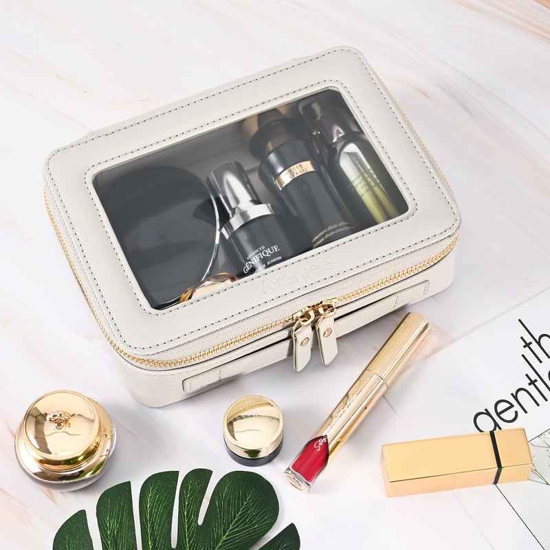 Aveniee Clear Makeup Bag Organizer,Travel Toiletry Bag for Women,Waterproof Cosmetic Pouch with Zippers,Car Accessories Organizers and Storage Case,Grey,Medium Classic - Image 5