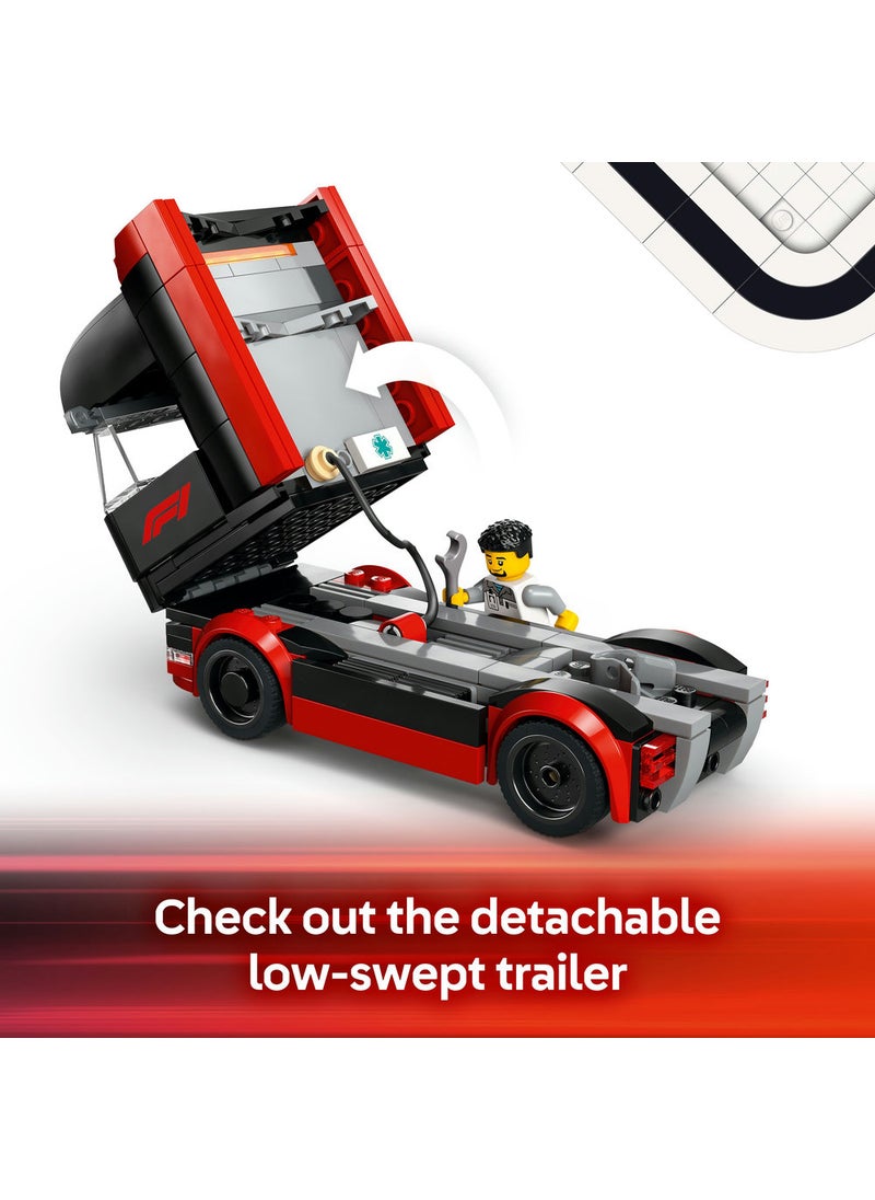 ليغو مجموعة ناقل سيارات السباق شاحنة F1®‎ مع سيارات F1®‎‏: RB20 وAMR24 من ليغو® سيتي  - Image 4