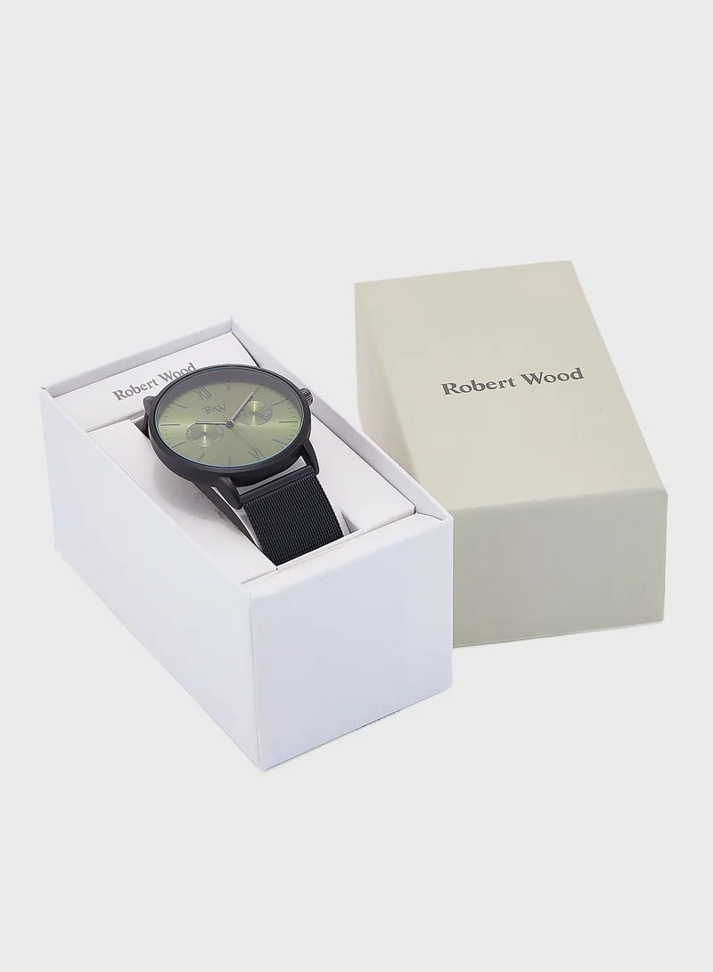 Robert Wood Mesh Strap Watch