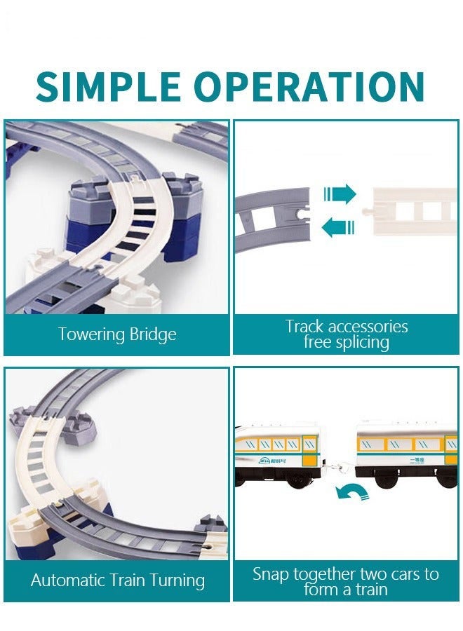 DURKU High-Speed Electric Bullet Train Toy Set with Railway Track and Simulation Scenarios for Toddlers - Electric Train Track System for Kids - Image 2