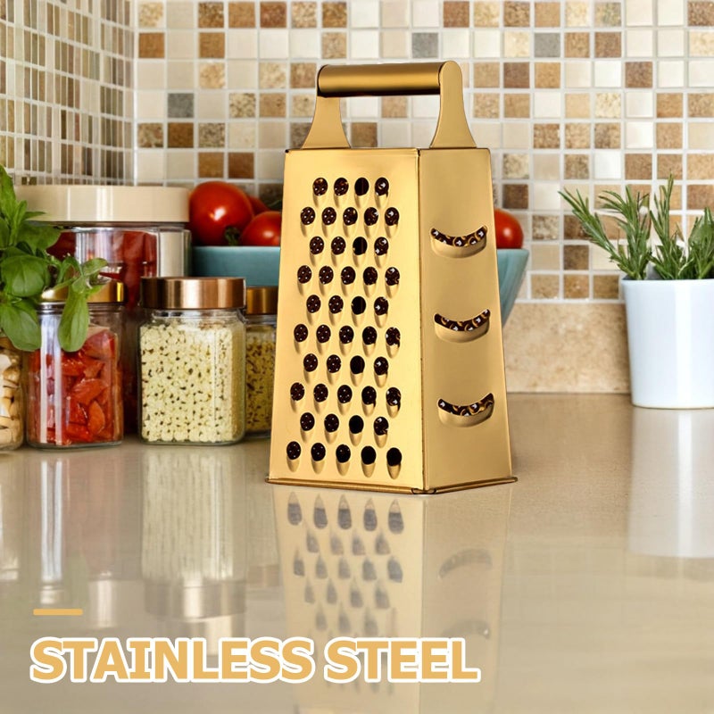 Stainless Steel 4 Sided Food Grater For Cheese Vegetables Fruits Lemon Garlic Ginger - Image 5