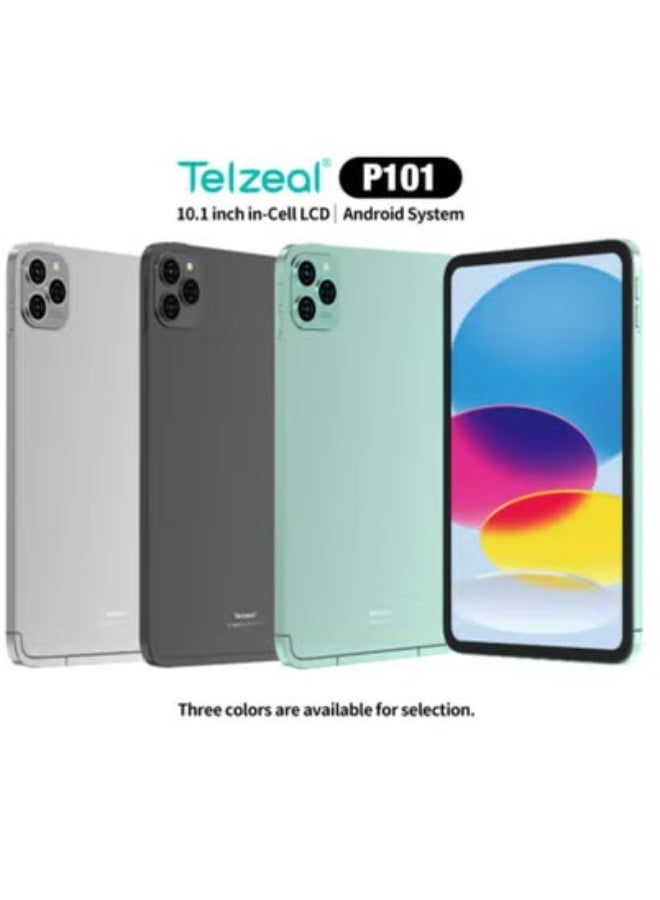 Telzeal P101 Android 13 Tablet with 10.1-Inch HD Display, 8GB RAM, 512GB ROM, Dual SIM + 5G WiFi, Octa-Core Processor, Long Battery Life 8000mAh – Silver – Wireless Keyboard & Mouse Included – Dual Cameras – Ideal for Work, Study, Streaming, and Online Meetings - Image 3