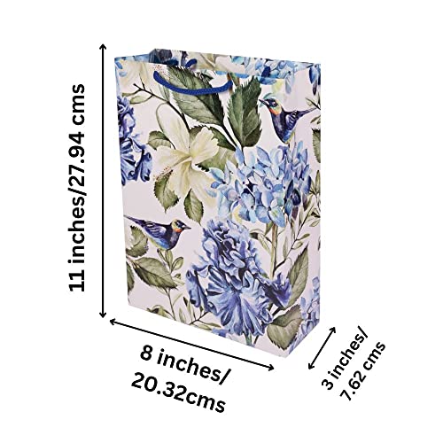 Arrow Paper Products White Hibiscus Return Gift Bags For Gifting, Weddings, Birthday,Holiday Presents (Pack Of 20, 28X20X7.5 Cm) - Image 5