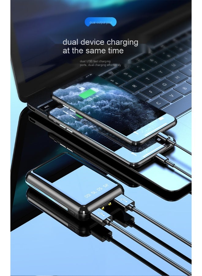 10,000mAh Ultra-Thin Mini Power Bank - Compact High-Capacity Portable Charger with Full Mirror Design - Image 2