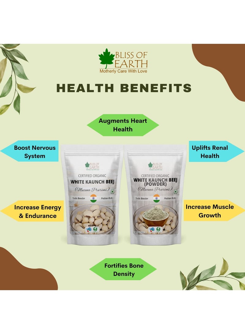 BLISS OF EARTH White Kaunch Beej Good Herb for Health & Wellness 100g - Image 4