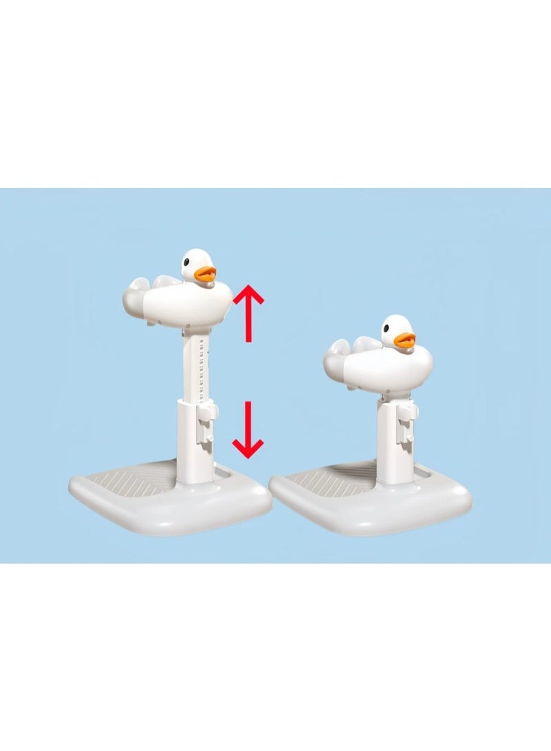Foldable baby bath seat with adjustable armrest, standing support, and non-slip pad. - Image 4