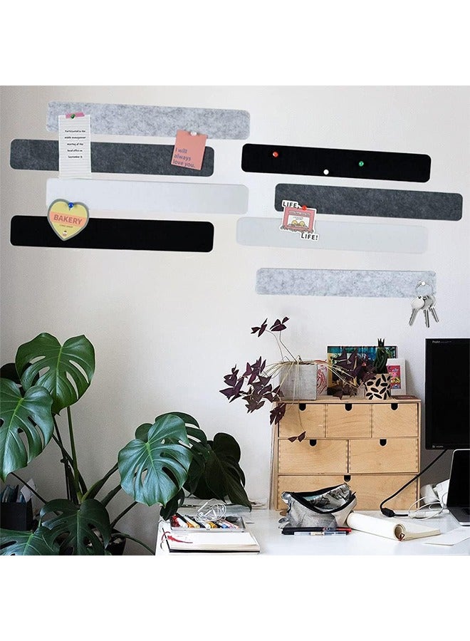 Generic 8 Pack Felt Pin Board Bar Strips, Self Adhesive Bulletin Board Strips, Felt Cork Boards No Damage for Wall for Paste Notes, Schedules, Photos, Bulletin Board for Home Wall Decoration  - Image 2