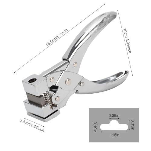 LYHLYA T-Slot Hole Punch Heavy Duty - Handheld Punch for ID Cards, Plastic, Cardstock, Cardboard & PVC - Sharp Visible Blade Edge, Durable Zinc Alloy Construction, Easy Spring Action for Fast, Clean Holes - Image 2