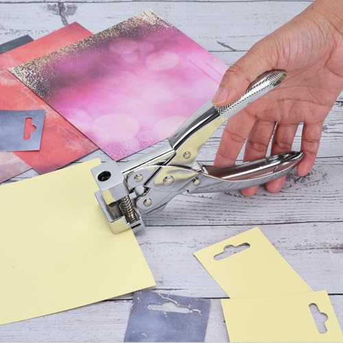 LYHLYA T-Slot Hole Punch Heavy Duty - Handheld Punch for ID Cards, Plastic, Cardstock, Cardboard & PVC - Sharp Visible Blade Edge, Durable Zinc Alloy Construction, Easy Spring Action for Fast, Clean Holes - Image 5