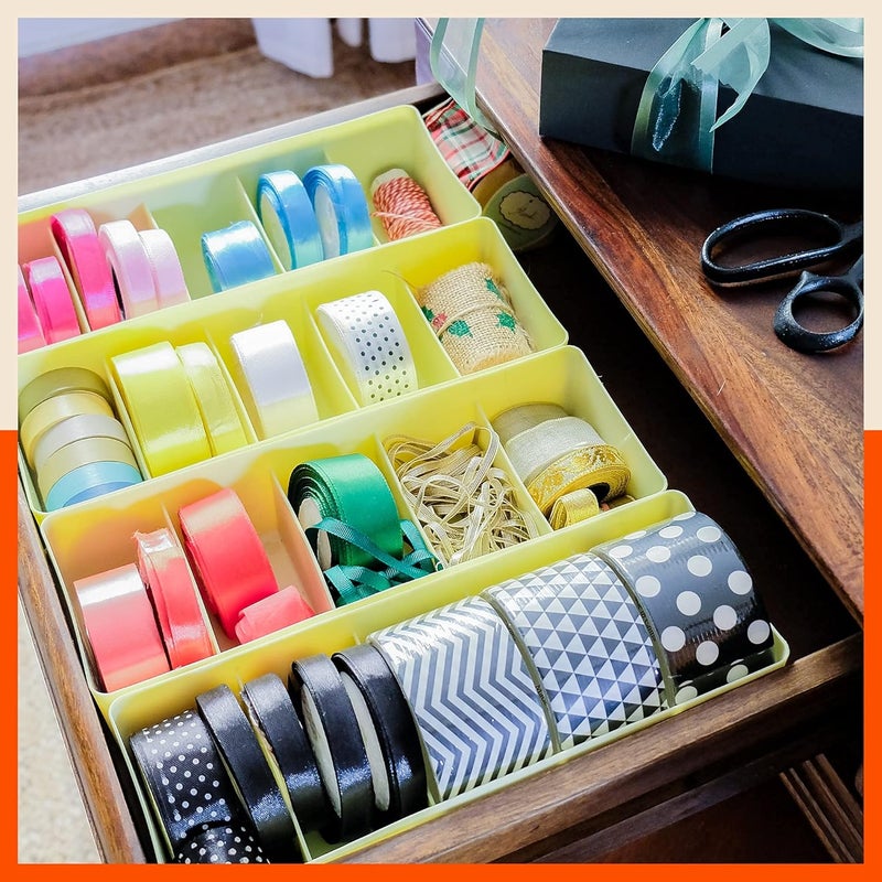 Bathla Bathla DORI Set of 12 Multipurpose Stackable Drawer Storage Organiser Organise Socks Innerwear Tie Handkerchief Jewellery Stationary Belt etc Ocean 5 Grids Stomo - Image 5