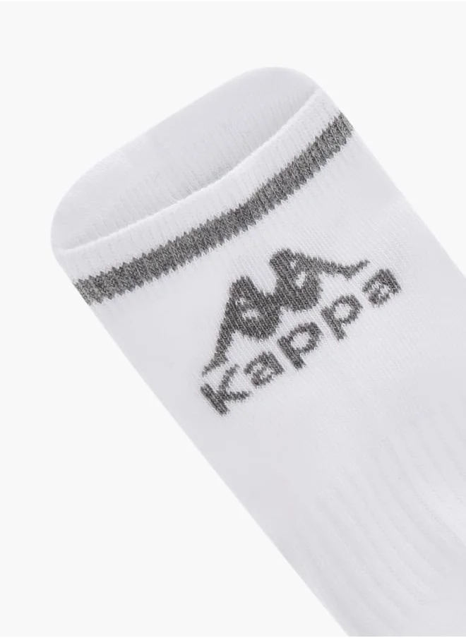 Kappa Logo Print Ankle Length Socks - Set of 3