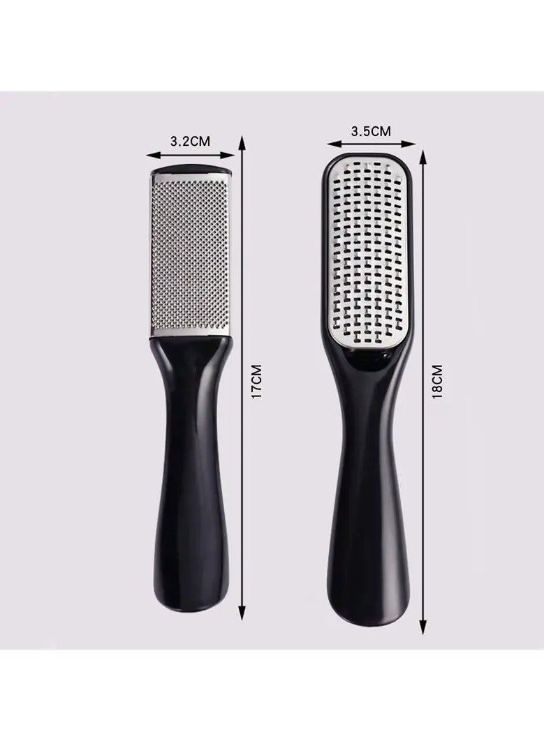 ORiTi طقم باديكير 2 قطعة أدوات باديكير من الفولاذ المقاوم للصدأ مجموعة العناية بالقدم قابلة للغسل مزيل الجلد الميت مجموعة سبا القدم في المنزل - Image 2