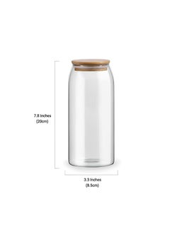 BLACKSTONE Set of 3 Glass Storage Jars 1000ml Capacity Each Airtight Wooden Lids with Leakproof Silicone Ring  - Image 4