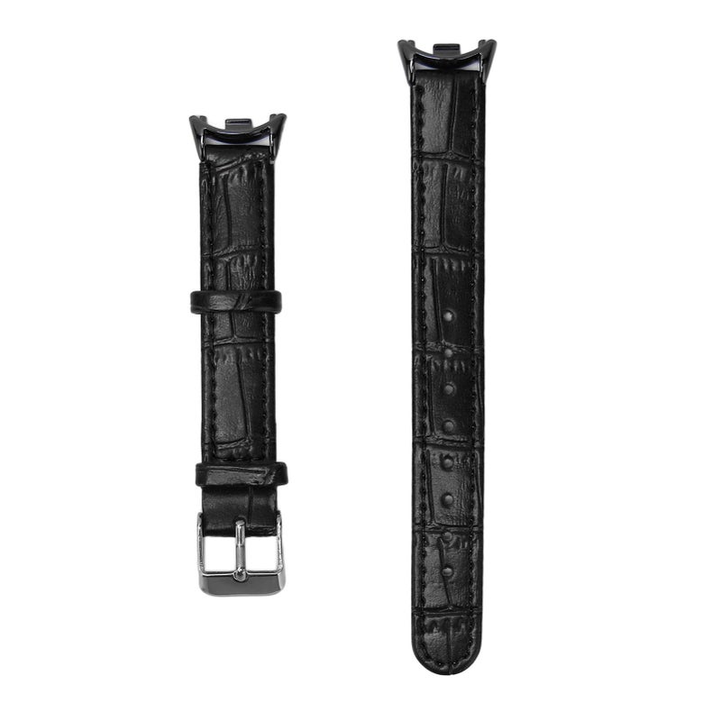 Breathable Flexible Comfortable Fashionable PU Leather Strap for Mi Band 8 Men Women Gift Black Bamboo Pattern - Image 1
